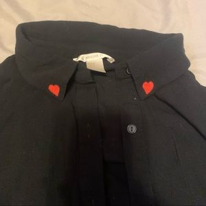 ☘️CLOSET PURGE SALE!☘️ Forever 21 Button Up Shirt With Heart Collar